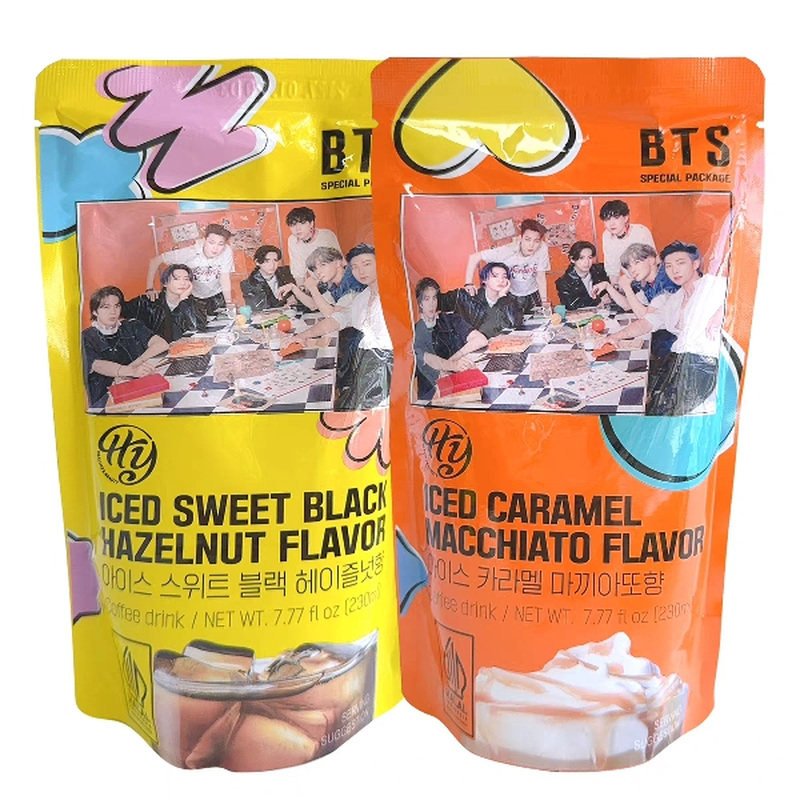 韩国正版进口BTS防弹少年团联名咖啡明星代言榛子焦糖玛奇朵即饮