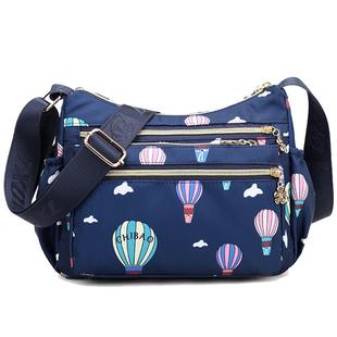 驰豹新款单肩斜挎包轻便背包牛津布女包帆布包大容量中年妈妈包包