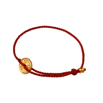 足金钱币系红绳风生水起迎新年