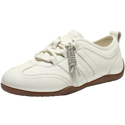 百丽跑道系列薄底棒球德训鞋女春新款复古赛车鞋休闲鞋F1L1DAM6