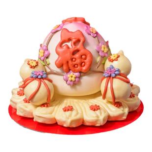 寿桃馒头生日老人中式蛋糕山东馒头送父母祝寿胶东花饽饽花糕礼盒