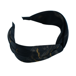 《琉璃落墨》原创小众水墨低调黑色交叉宽边发箍海绵头箍拍照发饰