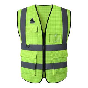 防静电反光安全背心工地施工反光衣荧光黄工作服马甲定制印logo