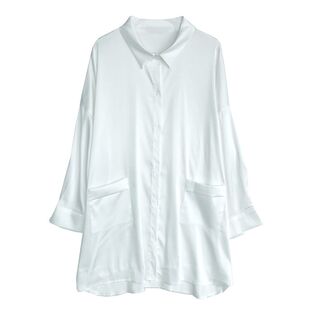 维多控夏季新款性感睡衣男友风衬衫女半袖丝绸睡裙真丝纯欲薄衬衣