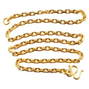 金声情艺18K金毛衣项链男黄金十字链玫瑰金太角链女纯金素链定制