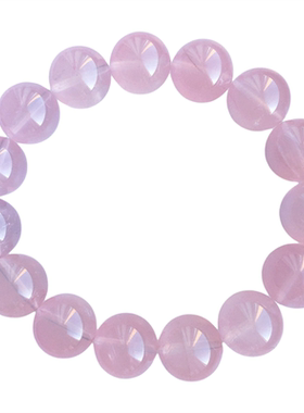 女款天然粉水晶手链简约招桃花