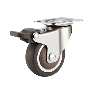 TPE静音1寸万向轮1.25寸平底万向轮1.5寸脚轮2寸橡胶家具轮推拉轮