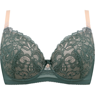 怡倩内衣女薄款聚拢上托收副乳防下垂木瓜型胸罩秋冬蕾丝大码文胸