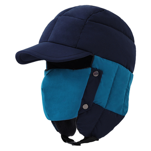 冬季雷锋帽儿童加绒保暖男童女孩帽子围巾套装户外滑雪骑行防寒帽