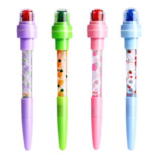 多功能儿童泡泡笔带印章的笔神奇的魔术笔卡通发光笔奖励学生文具礼物魔法笔灯光笔女孩创意礼品手账笔画笔