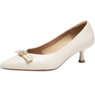 natursun黑色高跟鞋女秋季新款不累脚上班通勤鞋浅口软底单鞋