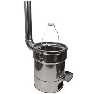 万家牌双层不锈钢户外防风炉灶便携柴火炉具烧烤野餐野营野炊野外