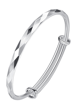 【假一赔四】9999足银菱面手镯女