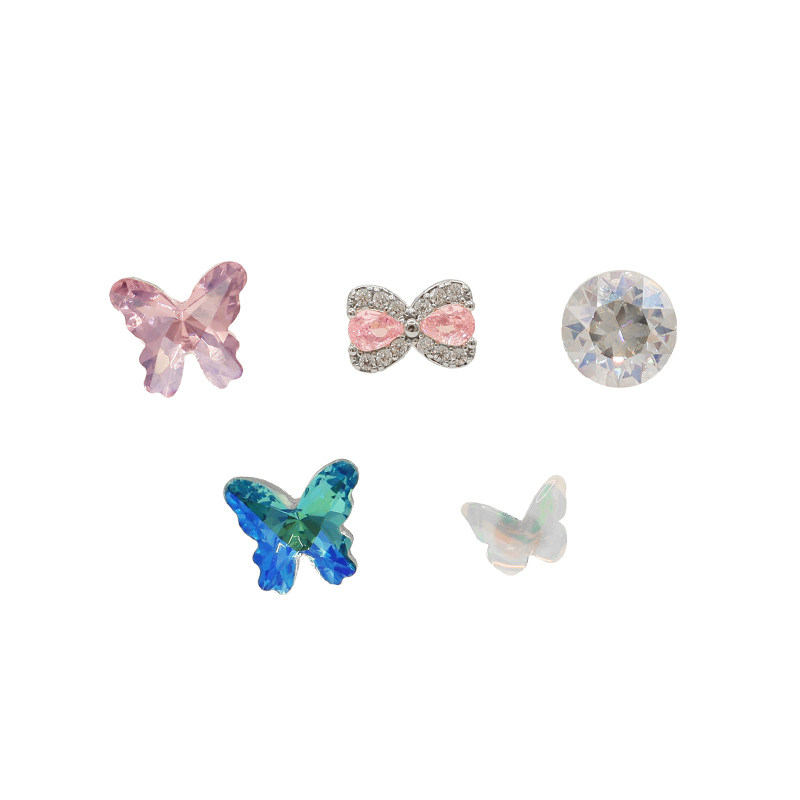Minky「莫奈花蝶」超闪锆石耳骨钉蝴蝶耳钉医用钛钢养耳洞耳蜗钉
