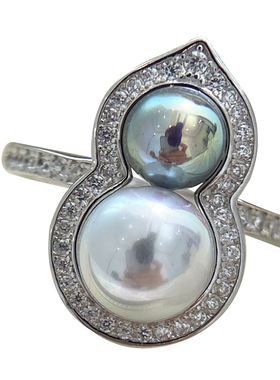 金葫芦吊坠项链S925银镀金镶锆石福禄珍珠小众高级感戒指女