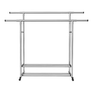 304不锈钢晾衣架落地伸缩家用室内外晾衣服置物阳台单双杆挂衣架