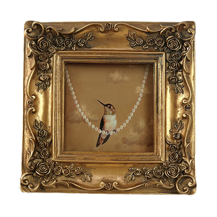 法欧式古铜色轻奢方形雕花相框复古油画装饰画客厅摆件玻璃画框