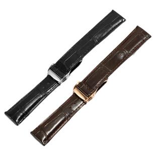 适配欧米茄鳄鱼皮手表带蝶飞海马超霸Omega男真皮表链配件19 20mm