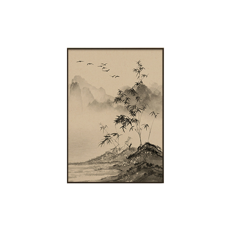 宋氏美学客厅装饰画禅意国风山水沙发背景墙挂画新中式高级感壁画