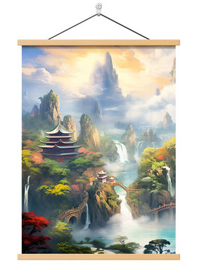 仙家堂口山水画堂挂画