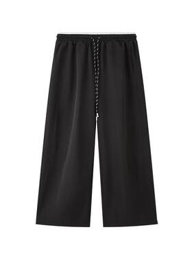 三福休闲裤女2026新款夏季高腰宽松弯刀裤夏天薄款裤子女装522685
