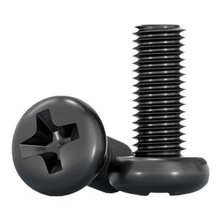 PM铁黑锌加硬螺丝十字圆头小螺丝盘头机螺钉M1M1.2M1.4M2M2.5M3M4