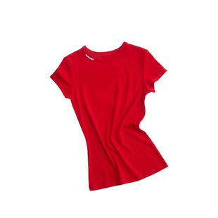 IA WARM AID ING金属线高密刺绣修身短袖T恤女25秋新款