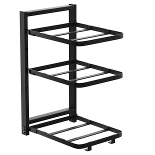 橱柜内分层置物架厨房台面白色桌面储物架收纳隔板调味料碗盘锅具