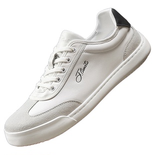 宾度男鞋正品旗舰店2026春季新款复古德训鞋时尚休闲皮面运动板鞋