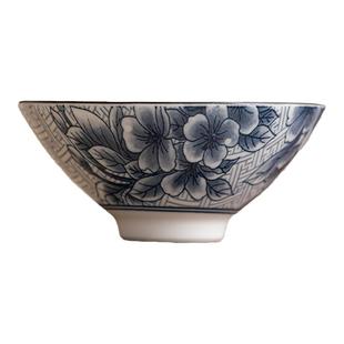 韩恬繁青花斗笠杯茶杯陶瓷杯家用功夫茶杯主人杯茶杯单个小杯茶具