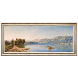 风色意大利托比里纳湖欧式客厅书房卧室风景油画山水高雅装饰画