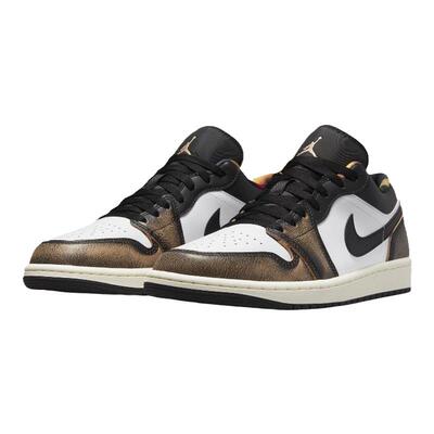 Air Jordan 1 'Wear Away'  AJ1黑白黄 低帮复古篮球鞋DQ8422-001