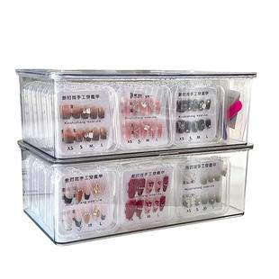 美甲穿戴甲收纳盒子透明亚克力桌面防尘高级手工指甲贴片展示礼盒