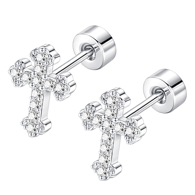 钛钢十字架耳钉睡觉|105人收藏