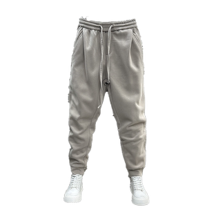 秋冬款潮牌宽松休闲裤男薄款百搭纯色哈伦卫裤韩版潮流束脚运动裤