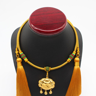 纯手工婴儿童宝宝金锁编绳长命锁红绳项圈项链绳吊坠红绳挂脖绳子