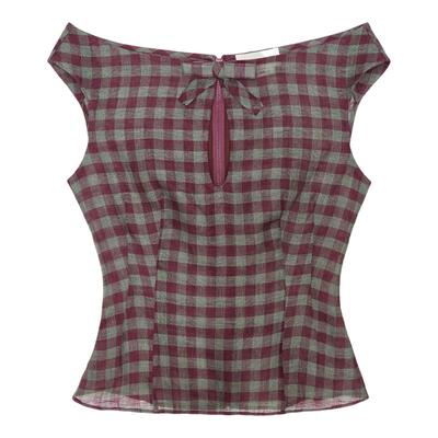 SHUSHUTONG水滴镂空一字肩短上衣