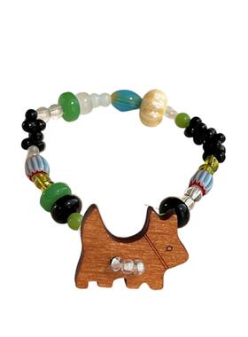 彩色多巴胺小狗串珠手链女