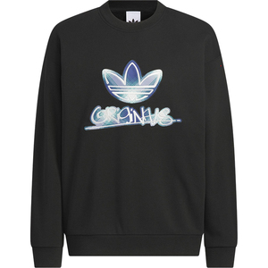 Adidas/阿迪达斯官方正品三叶草男士圆领套头印花宽松卫衣KC0116