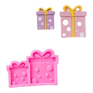 圣诞节礼物盒子礼盒硅胶模具蛋糕装饰摆件翻糖巧克力干佩斯甜品