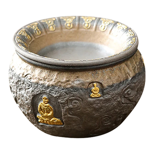 榜盛老岩泥敦煌建水茶洗手作茶孟水孟笔洗茶渣缸大号高档茶具配件