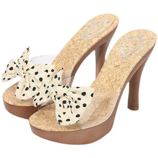 透明一字带凉鞋女2025年新款百搭仙女风渡假时尚海边沙滩拖鞋粗跟