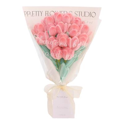 情人节花束郁金香扭扭棒手工编织diy材料包手捧花送闺蜜女友礼物