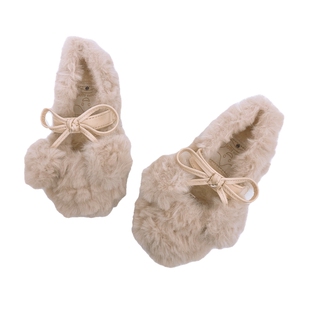 韩国童鞋2025女童冬季新款韩版毛球公主鞋儿童加绒保暖棉鞋毛毛鞋