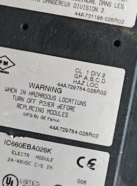 GEGE PLC模块IC660EBA026K，模拟量输入模块