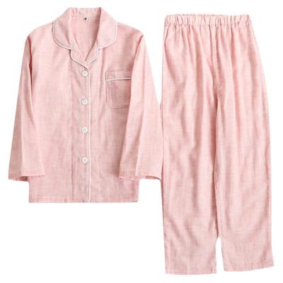 春夏儿童睡衣亲子家居服双层纱布