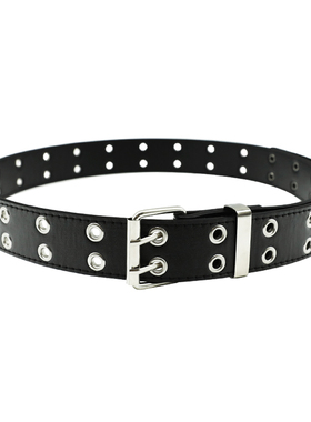 韩系辣妹甜酷双排孔腰带