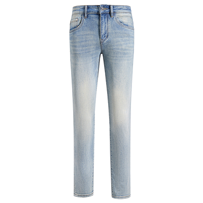 高级感浅蓝色牛仔裤男修身小脚