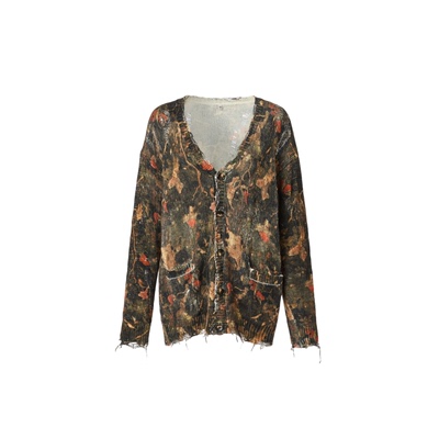 R13迷彩男友风针织开衫