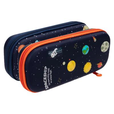 得力EVA笔袋男孩可爱三层大容量